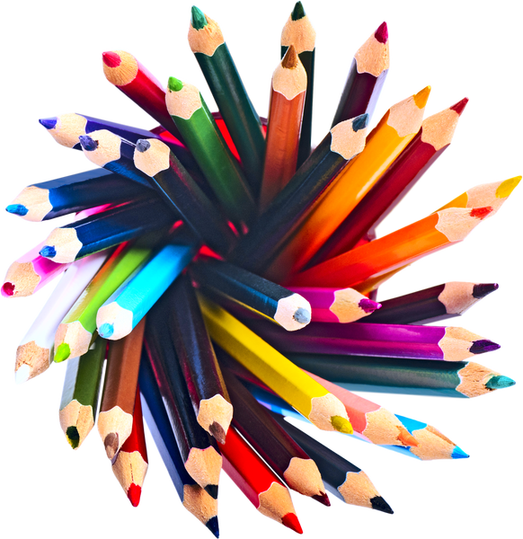 Colored Pencils  Isolated on  Background