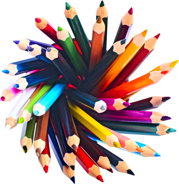 Colored Pencils  Isolated on  Background